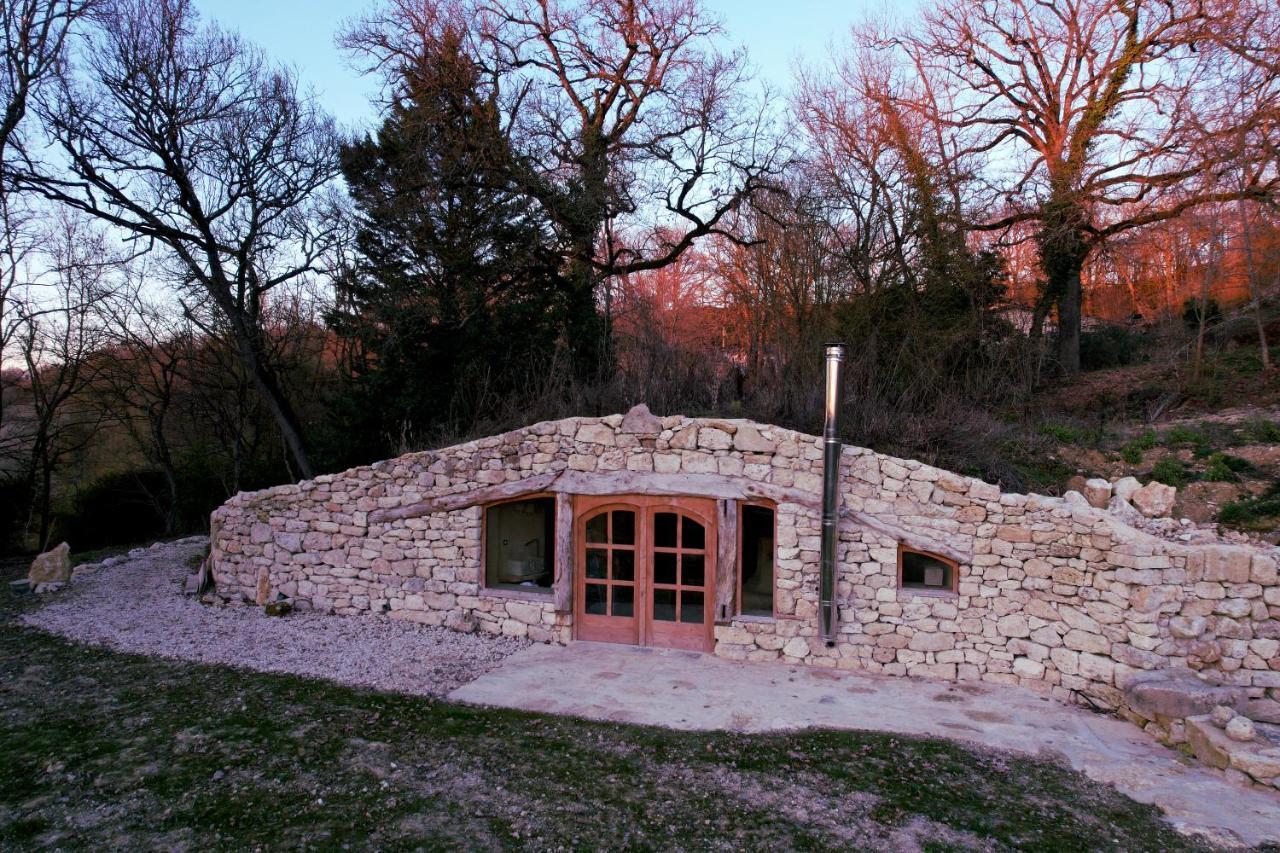 Maison Terre Les Cabanes De Fallot - Sauna Bain-Froid Piscine Naturelle L'isle-Bouzon Exterior foto