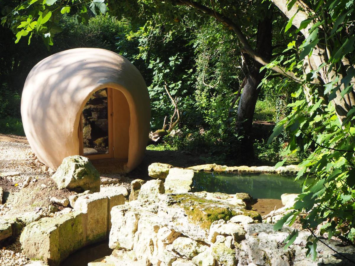 Maison Terre Les Cabanes De Fallot - Sauna Bain-Froid Piscine Naturelle L'isle-Bouzon Exterior foto